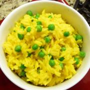 Easy Saffron Rice with Peas (if you please)