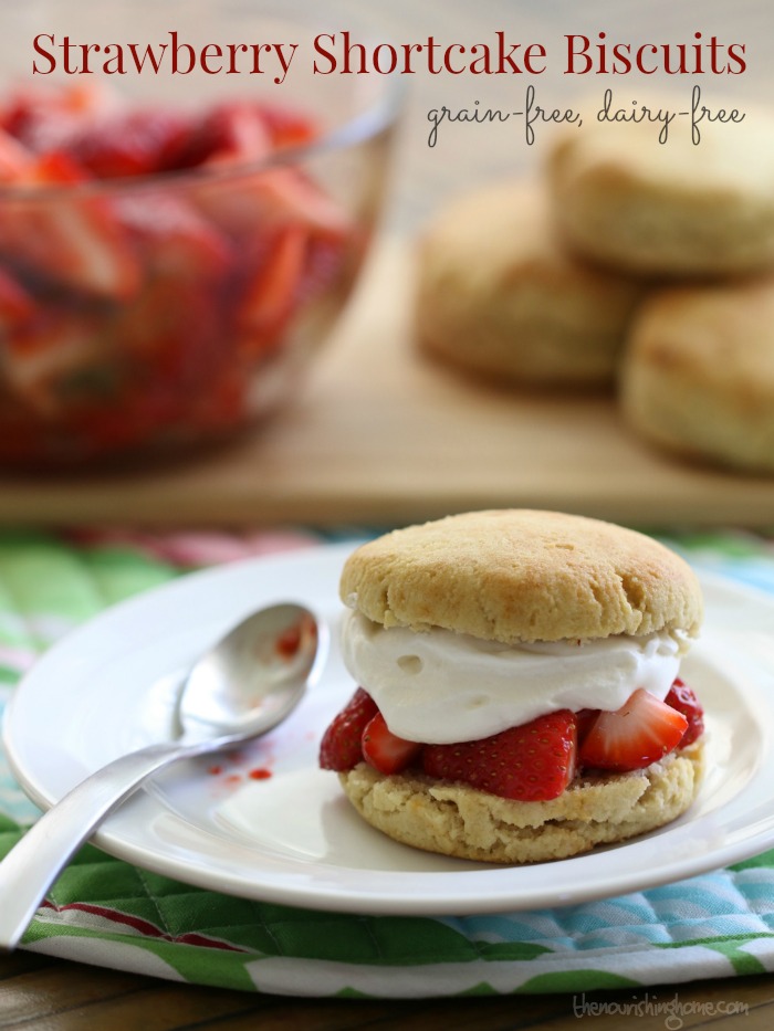 This simple, yet decadent, grain free strawberry shortcake biscuit recipe is one of my family’s favorite examples of how easy it is to transform a classic favorite into a healthy grain-free treat everyone loves!