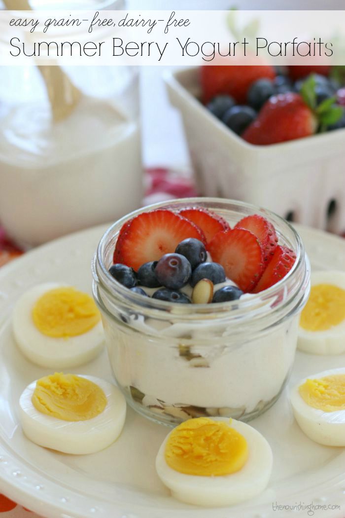 This easy Grain-Free Summer Berry Yogurt Parfait makes the perfect breakfast-on-the-go, lunchbox side dish, or afternoon snack!